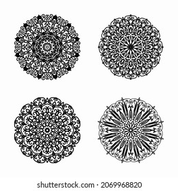 Collections Circular pattern in the form of a mandala for Henna, Mehndi, tattoos, decorations. Decorative decoration in ethnic oriental style. Coloring book page.