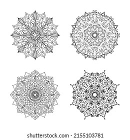 Collections Circular pattern in the form of a mandala for Henna, tattoos. Coloring book page.
