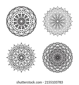 Collections Circular pattern in the form of a mandala for Henna, tattoos. Coloring book page.