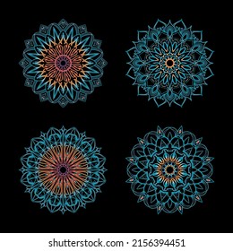 Collections Circular pattern in the form of a mandala for Henna, Mehndi, tattoos. Coloring book page.
