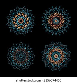 Collections Circular pattern in the form of a mandala for Henna, Mehndi, tattoos. Coloring book page.