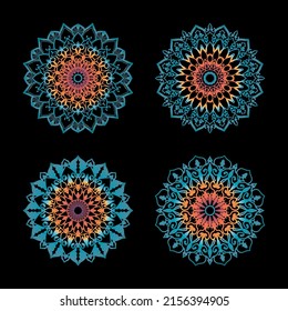 Collections Circular pattern in the form of a mandala for Henna, Mehndi, tattoos. Coloring book page.