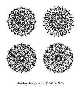 Collections Circular pattern in the form of a mandala for Henna, tattoos. Coloring book page.