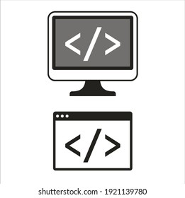 a collections of coding symbols, vector art.