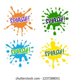 Collections of Colorful Water Splash Element Splatter color Vector 