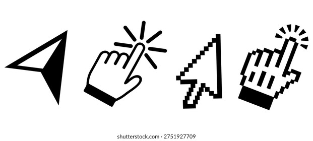 collections Computer Mouse Cursors and Hand Icon design vector