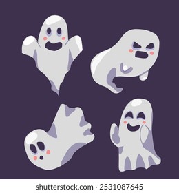 Collections of Cute Ghost. Vector Drawing