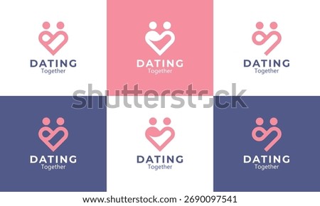 Collections of dating logo design vector illustration. Couple concept with love logo design. Icon, symbols, creative