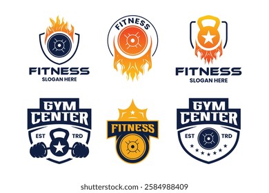 Collections Of Fitness And Gym Center Emblem logo Design Template