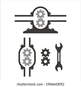 A Collections Of Gear Pump Icon, Vector Art.