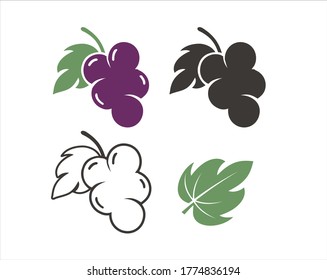 A collections of grape icon / vector.