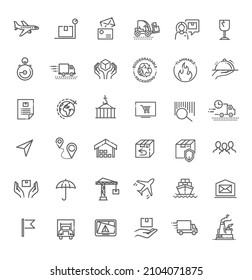 Colecciones de iconos que representan envío, logística, servicio al cliente, reembolsos y más