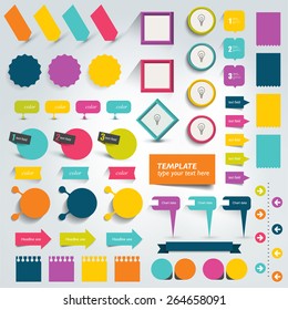 Collections of info graphics flat design elements. Vector illustration.