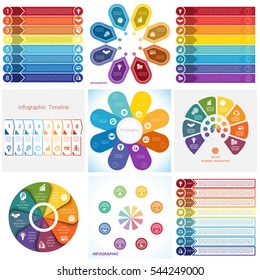 Collections Infographics Elements. Template for Eight positions.