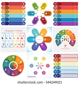 Collections Infographics Elements. Template for Six positions.