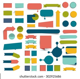 Collections of infographics flat design buttons, elements. Vector illustration. 