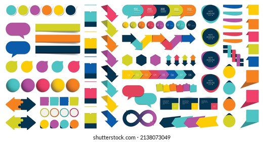 Collections of infographics flat design elements. Vector illustration. 