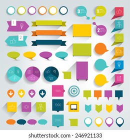 Collections infographics flat design elements  Vector illustration  