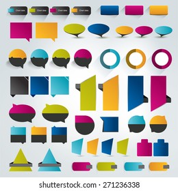 Collections of infographics flat design elements. Vector illustration.