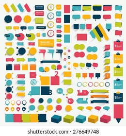 Collections of infographics flat design elements. Vector illustration. 