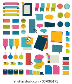 Collections of infographics flat design elements. Vector illustration.