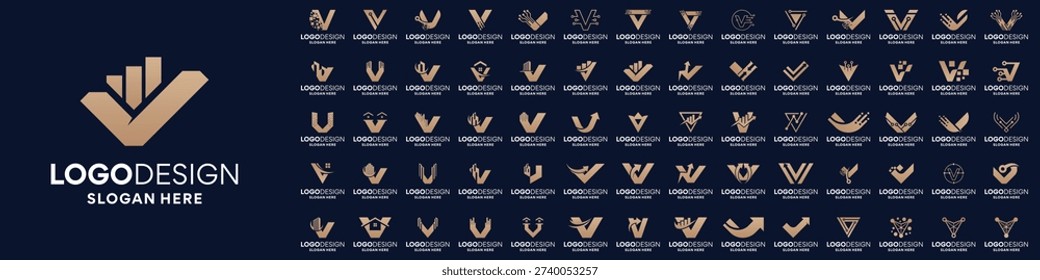Collections of initial letter V logo design. Usable for business and company logo