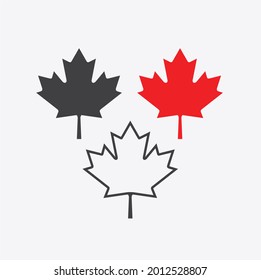 a collections of maple leafs icon, vector art.