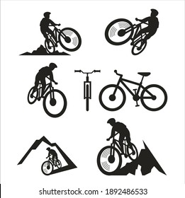 a collections of mountain bike icon, vector art.