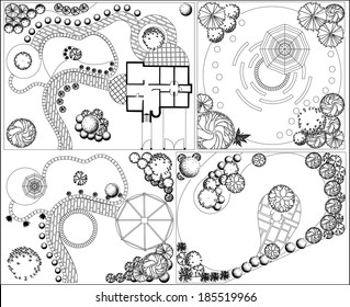 Plan Landscape Garden Stock Vector (Royalty Free) 74205295 | Shutterstock