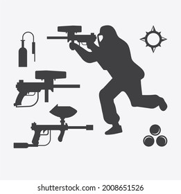 a collections of paintball illustration.