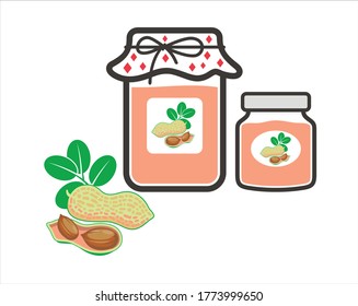 A collections of peanuts jam icon / vector.