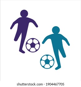 una colección de personas jugando fútbol, arte vectorial.