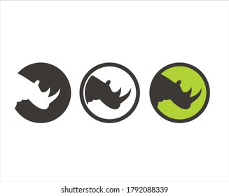 A collections of rhino head icon / vector.