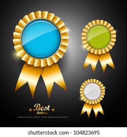 Collections ribbons award, vector illustration