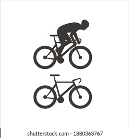 una colección de iconos de la bicicleta de carretera. arte vectorial.