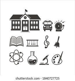 A collections of schools icon set. Vector art.