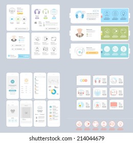 Collections: Set of colorful and responsive UI elements for website and print templates