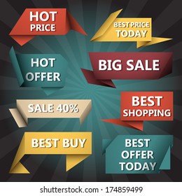 Collections of shopping banners.Vector illustration.