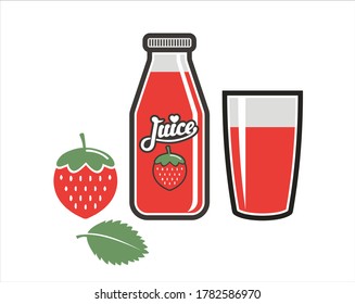 Colección de ícono de jugo de fresa / vector.