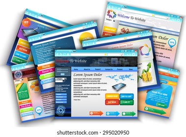 Collections of template. Business brochure to website.vector