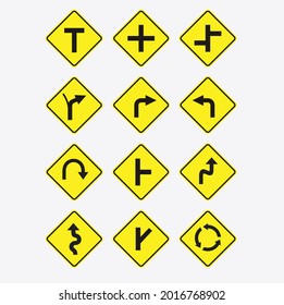 a collections of traffic sign symbol, vetor art.