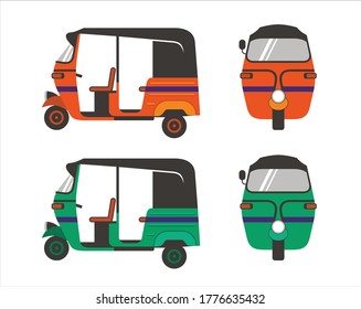 A collections of tuk tuk transportation public icon / vector.