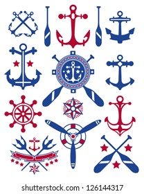 A collections of vector nautical icons.