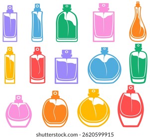 Collections vector perfume retro 80s, 90s. vintage fragrance icon design illustration