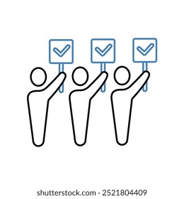 collective action concept line icon. Simple element illustration.collective action concept outline symbol design.