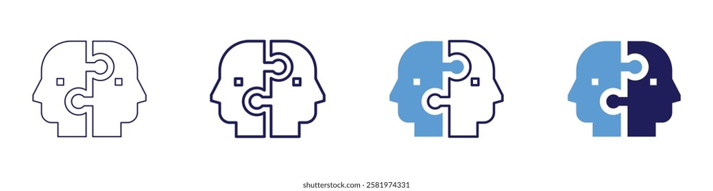 Collective action icon in 4 different styles. Thin Line, Line, Bold Line, Duotone. Duotone style. Editable stroke.