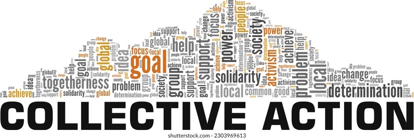 Collective Action word cloud conceptual design isolated on white background.