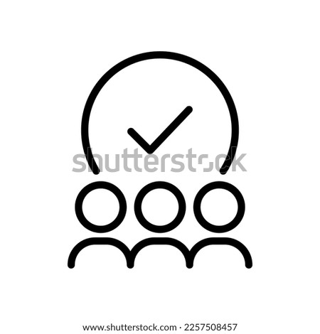 Collective decision line icon. Approval, communication, confirmation, choice. mark, success, achievement, accept, best, leader. communication concept. Vector black line icon on a white background