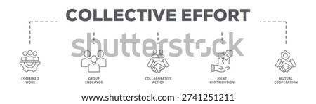 Collective Effort banner web icon vector illustration concept with icon of Combined Work, Group Endeavor, Collaborative Action, Joint Contribution, Mutual Cooperation