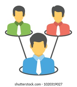 
Collective efforts concept, flat icon team roles
